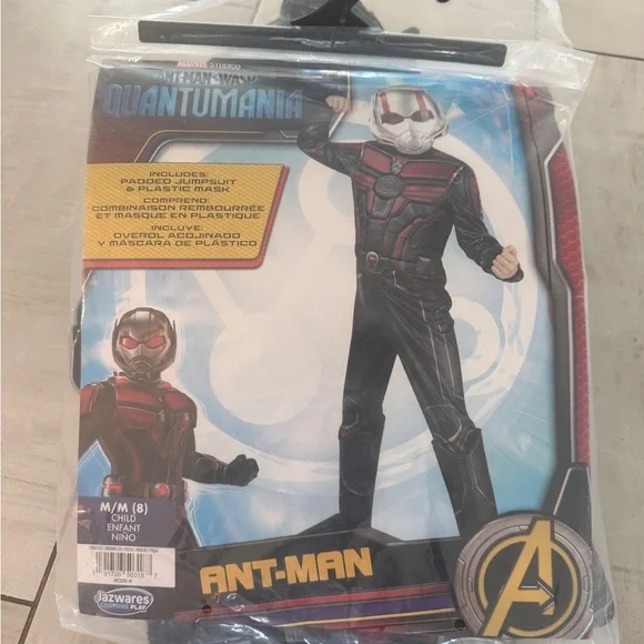 Marvel Ant Man Superhero Costume size 8 - Black and Red comes with mask - Picture 2 of 2